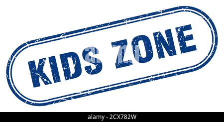 Kids Zone Stempel. Abgerundetes Grunge Zeichen auf weißem Hintergrund Stock Vektor