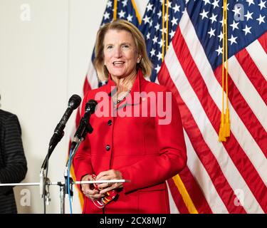 Senatorin Shelley Moore Capito (R-WV) billigt Amy Coney Barrett, Nominierte für das Oberste Gericht. Stockfoto