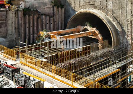 Stuttgart, Deutschland, 09/19/2020: Baustelle des Bahnprojekts Stuttgart21 Stockfoto