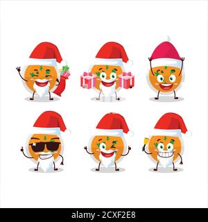 Santa Claus Emoticons mit pürierten Orangenkartoffeln Cartoon-Charakter Stock Vektor