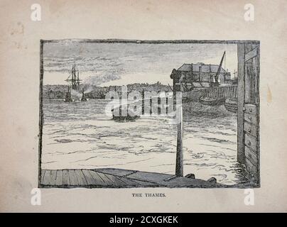 Ein Schloss auf der Themse [River, England] vom Handelsschiff : ein Seemann Jungen Reisen, um die Welt zu sehen [um die Welt] von Nordhoff, Charles, 1830-1901 von C. Laplante graviert; einige Illustrationen von W.L. Wyllie Verlag New York : Dodd, Mead & Co. 1884 Stockfoto