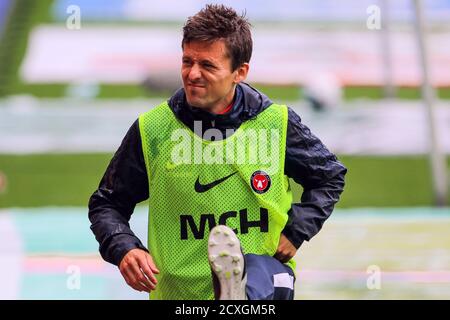 Farum, Dänemark. Juli 2020. Lasse Vibe (26) des FC Midtjylland ist beim 3F Superliga Match zwischen FC Nordsjaelland und FC Midtjylland rechts vom Dream Park in Farum. (Bildnachweis: Gonzales Photo - Rune Mathiesen). Stockfoto