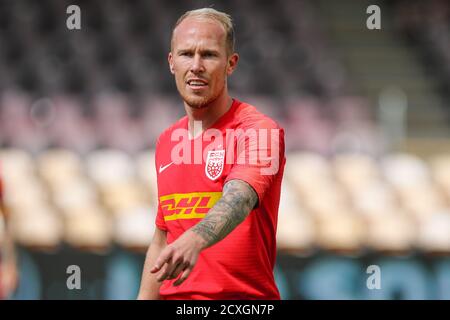 Farum, Dänemark. Juli 2020. Mikkel Rygaard (7) vom FC Nordsjaelland gesehen während des 3F Superliga-Matches zwischen FC Nordsjaelland und FC Midtjylland rechts zum Dream Park in Farum. (Bildnachweis: Gonzales Photo - Rune Mathiesen). Stockfoto