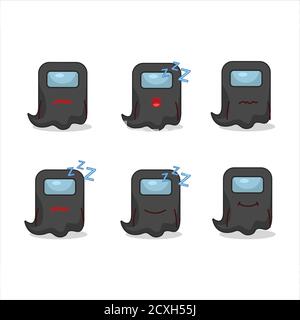 Cartoon-Charakter der Geist unter uns schwarz mit schläfrigen Ausdruck Stock Vektor