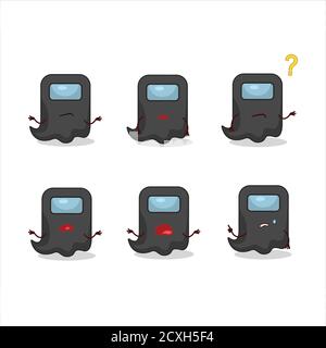Cartoon Charakter des Geistes unter uns schwarz mit welchem Ausdruck Stock Vektor