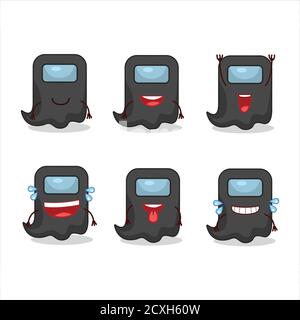 Cartoon-Charakter der Geist unter uns schwarz mit Lächeln Ausdruck Stock Vektor