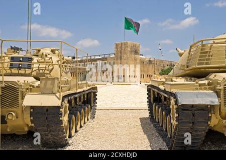 Yad La-Shiryon (Gedenkstätte und Museum des Panzerkorps in Latrun) ist Israels offizielle Gedenkstätte für gefallene Soldaten des Panzerkorps, A Stockfoto