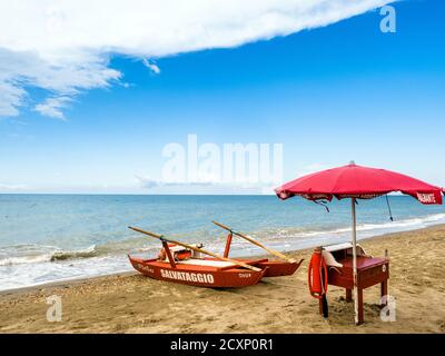 Küstenlandschaft von Ostia Lido - Rom, Italien Stockfoto