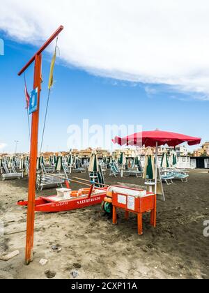 Küstenlandschaft von Ostia Lido - Rom, Italien Stockfoto