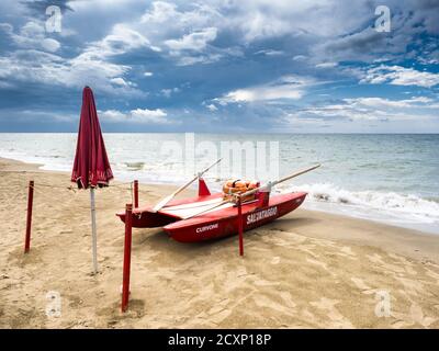 Küstenlandschaft von Ostia Lido - Rom, Italien Stockfoto