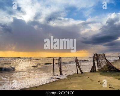 Küstenlandschaft von Ostia Lido - Rom, Italien Stockfoto