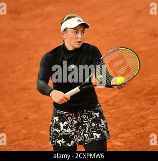 Paris, Frankreich. Oktober 2020. Roland Garros Paris French Open 2020 Tag 5 011020 Jelena Ostapenko (LAT) gewinnt das zweite Runde Spiel Credit: Roger Parker/Alamy Live News Stockfoto