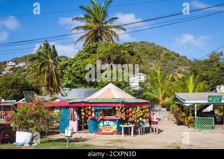 St. Vincent und die Grenadinen, Union Island, Clifton, Outdoor Market Stockfoto