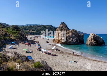 Strände von Griechenland, Potistika Strand, Volos Bezirk, Pelion Stockfoto