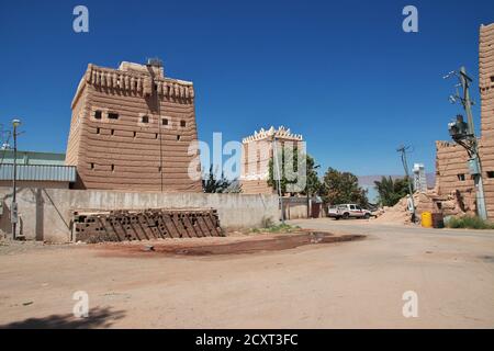 Das Haus im arabischen Dorf in der Nähe von Najran, Asir Region, Saudi-Arabien Stockfoto