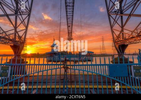 NEWPORT TRANSPORTER BRIDGE, SOUTH WALES Stockfoto