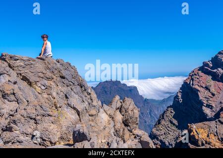 In Roque de los Muchachos Nationalpark auf der Caldera de Taburiente, La Palma, Kanarische Inseln Stockfoto