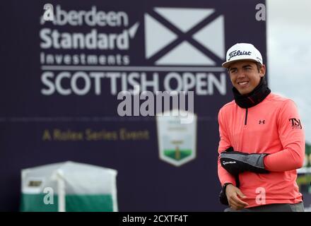 Südafrikas Garrick Higgo während der ersten Runde der Aberdeen Standard Investments Scottish Open im The Renaissance Club, North Berwick. Stockfoto