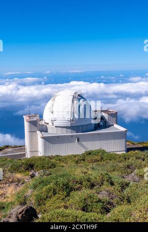 Nordic Optical Telescope auf der Bergspitze auf der Insel La Palma, Kanarische Inseln, Spanien Stockfoto