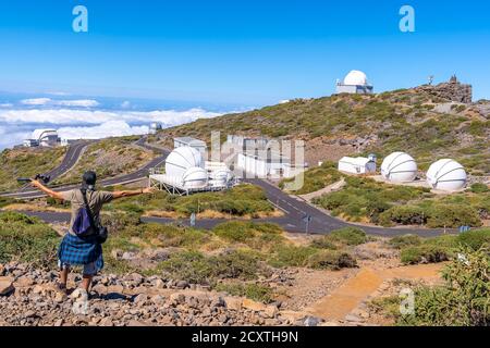 Nordic Optical Telescope auf der Bergspitze auf der Insel La Palma, Kanarische Inseln, Spanien Stockfoto