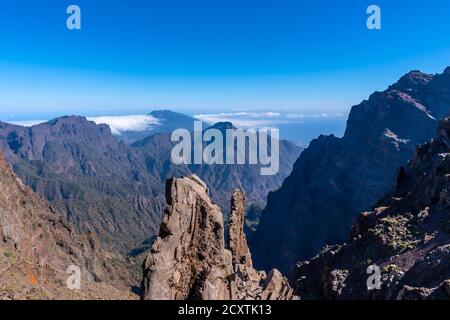 Aufnahme aus dem Nationalpark Caldera de Taburiente Gallegos Spanien Stockfoto