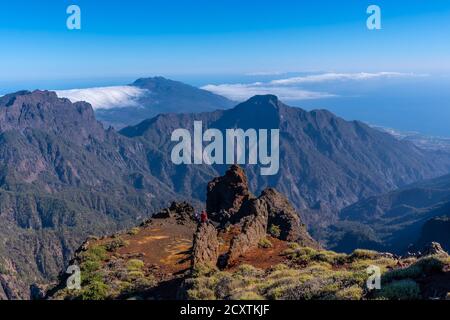 Aufnahme aus Caldera de Taburiente Gallegos Spanien Stockfoto