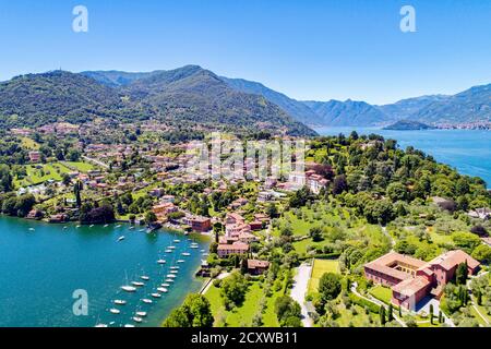 Comer See (IT) - Luftaufnahme von Pescallo Stockfoto