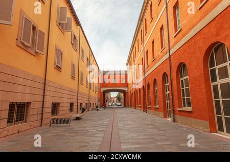 Via della Manifattura dei Tabacchi in Modena, Italien Stockfoto