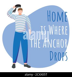 Zuhause ist, wo die Anker Drop Social Media post mockup Stock Vektor