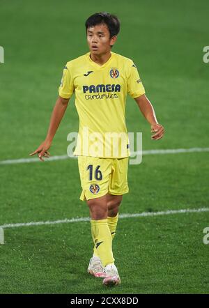 Takefusa Kubo von Villarreal CF während der spanischen Meisterschaft La Liga Fußball mach zwischen Villarreal und Alaves am 30. September 2020 im Estadio de Stockfoto