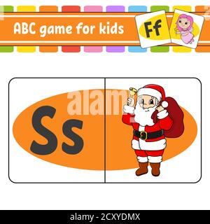 ABC-Flash-Karten. Alphabet für Kinder. Lernbriefe. Arbeitsblatt zum Bildungswesen. Aktivitätsseite für die Studie Englisch. Farbe Spiel für Kinder. Isolierter Vektor i Stock Vektor