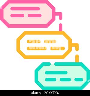 Farbsequenzsymbole für die Analyse – flache Darstellung Stock Vektor