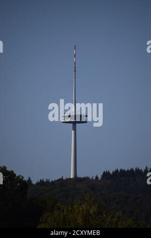 Dünner Sendeturm Koblenz Stockfoto