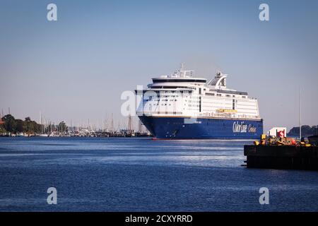 Kiel, Deutschland. September 2020. Die norwegische Fähre Color Magic der Reederei Color Line Cruises kommt in den Hafen. Quelle: Christian Charisius/dpa/Alamy Live News Stockfoto