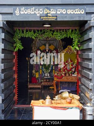 Insgesamt Blick auf den Tempel. Balaji-Tempel, Andhra Pradesh, Indien. Architekt: Sameep Padora und Mitarbeiter , 2020. Stockfoto