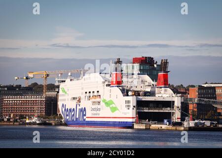 Kiel, Deutschland. September 2020. Am Schwedenkai Terminal befindet sich die Stena Scandinavica der schwedischen Reederei Stena Line. Quelle: Christian Charisius/dpa/Alamy Live News Stockfoto