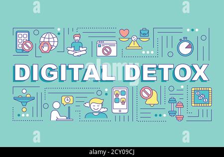 Digital Detox Wort Konzepte Banner Stock Vektor