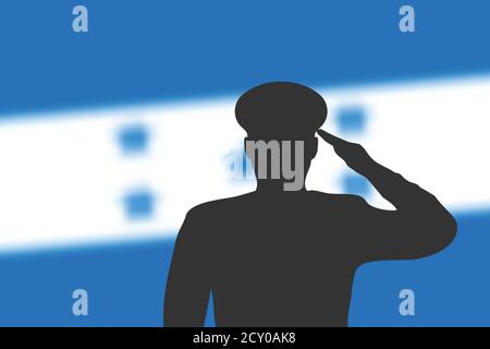 Lot Silhouette auf verwackelte Hintergrund mit Honduras Flagge. Stock Vektor