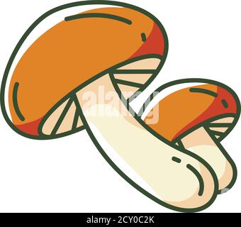 Shiitake Pilze RGB-Farbsymbol Stock Vektor