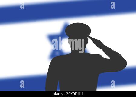 Löt Silhouette auf verwackelte Hintergrund mit Israel Flagge. Stock Vektor