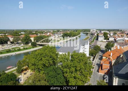 Blick auf Győr, Raab, Kreis Győr-Moson-Sopron, Ungarn, Magyarország, Europa Stockfoto