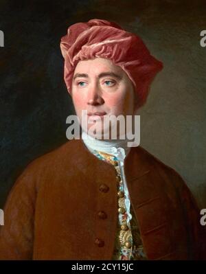 David Hume. Porträt des schottischen Philosphers (geb. David Home, 1711-1776) von Allan Ramsay, Öl auf Leinwand, 1754 Stockfoto