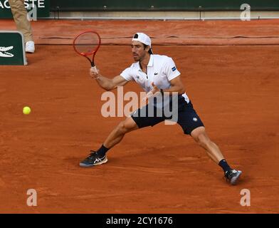 Paris, Frankreich. Oktober 2020. Roland Garros Paris Französisch Open 2020 Tag 5 011020 Pablo Cuevas (URU) zweite Runde Spiel Credit: Roger Parker/Alamy Live News Stockfoto