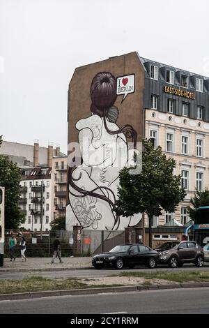 Berliner Mauerruinen - Spuren des Kalten Krieges Stockfoto