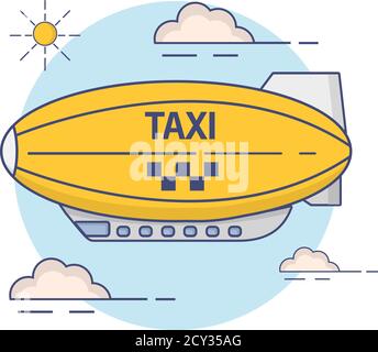 Das Lufttaxi auf die Lieferung und den Transport von Waren und Passagieren. Stock Vektor