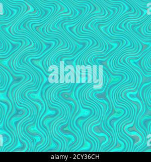 Abstrakter gewellter Hintergrund. Teal türkis blau gewellt gestreifte Grunge abstrakt geometrische Muster. Handgezeichnete Textur mit Farbstreifen. Stockfoto