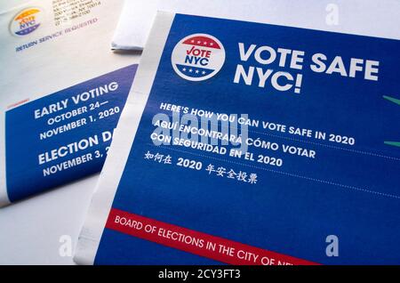Offizielle Absentee Stimmzettel Mailings, Parlamentswahlen, 2020, Vereinigte Staaten Stockfoto