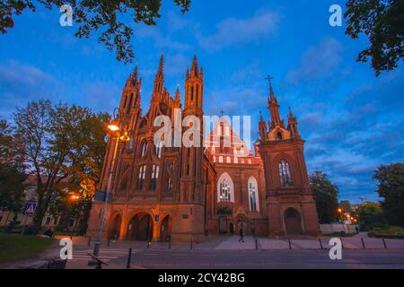 UNESCO-Welterbe St. Anna-Kirche in Vilnius Hauptstadt Litauen Stockfoto