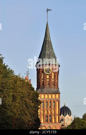 Kaliningrad, Russland - 30. september 2020: Turm des Königsberger Doms, gotischer Tempel aus dem 14. Jahrhundert. Symbol von Kaliningrad, bis 1946 Kenigsb Stockfoto