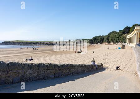 Whitmore Bay Beach and Promenade, Barry Island, Barry (Y Barri), Vale of Glamorgan, Wales, Vereinigtes Königreich Stockfoto
